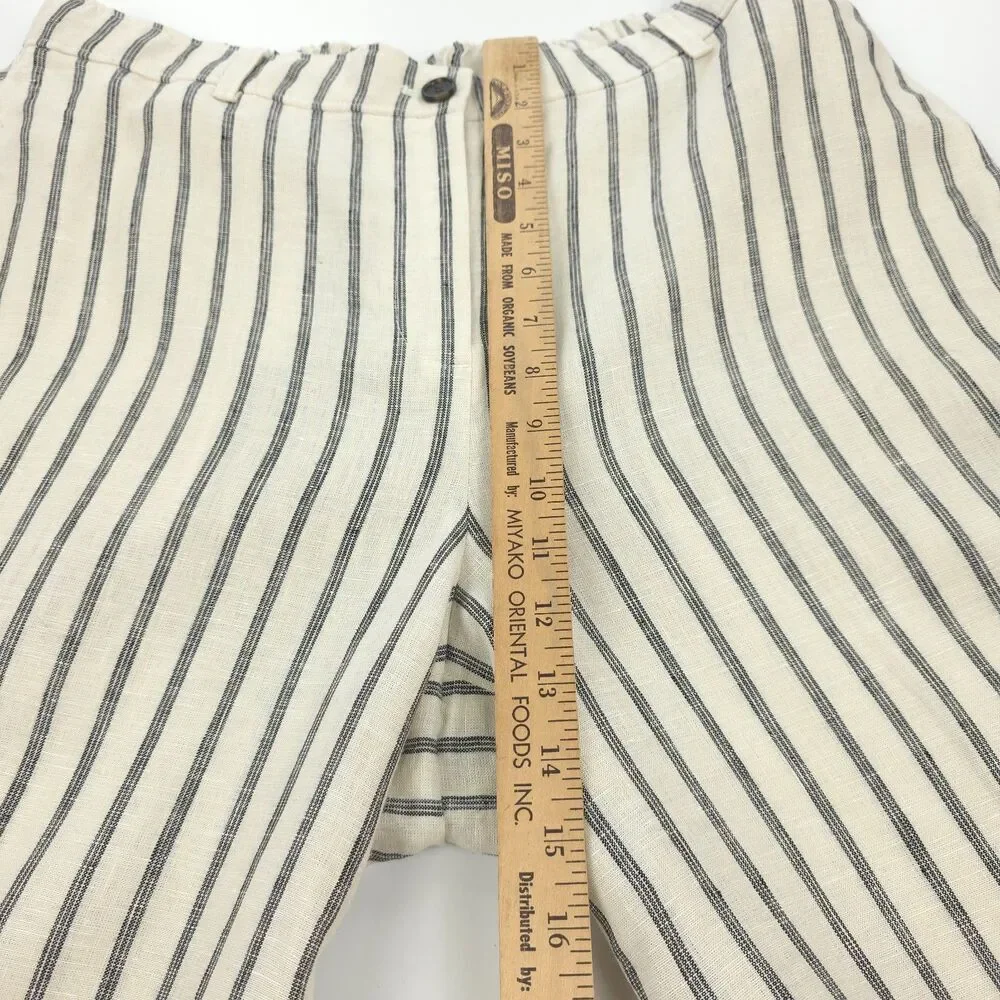 NWT J Crew Harbor Wide Leg pant striped linen Beachy Boho Resort Coastal Preppy
